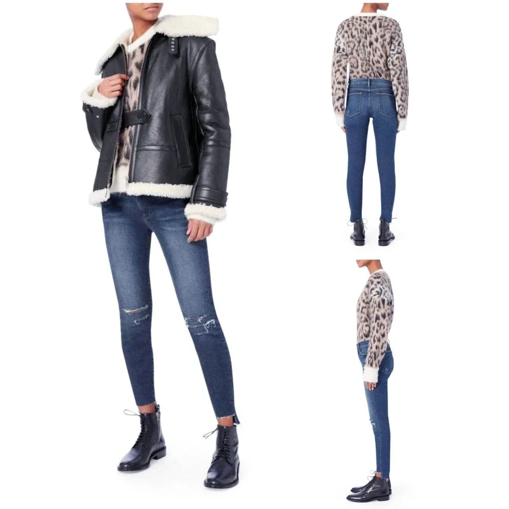 FRAME DENIM "le high skinny stretch" raw distressed anthropologie jeans $238 28 - Picture 4 of 11